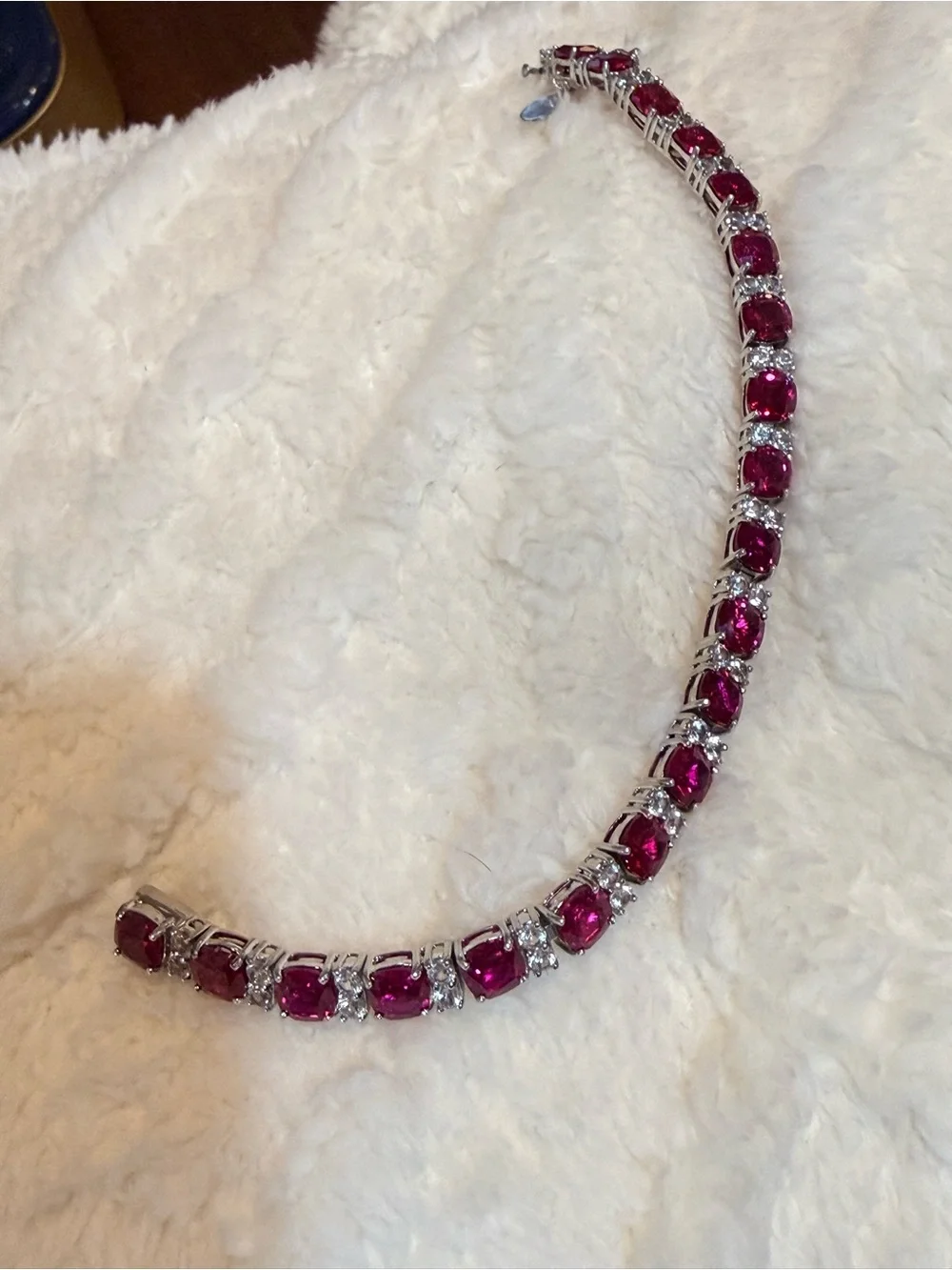 Ruby-Red Tennis Bracelet - Women Jewelry